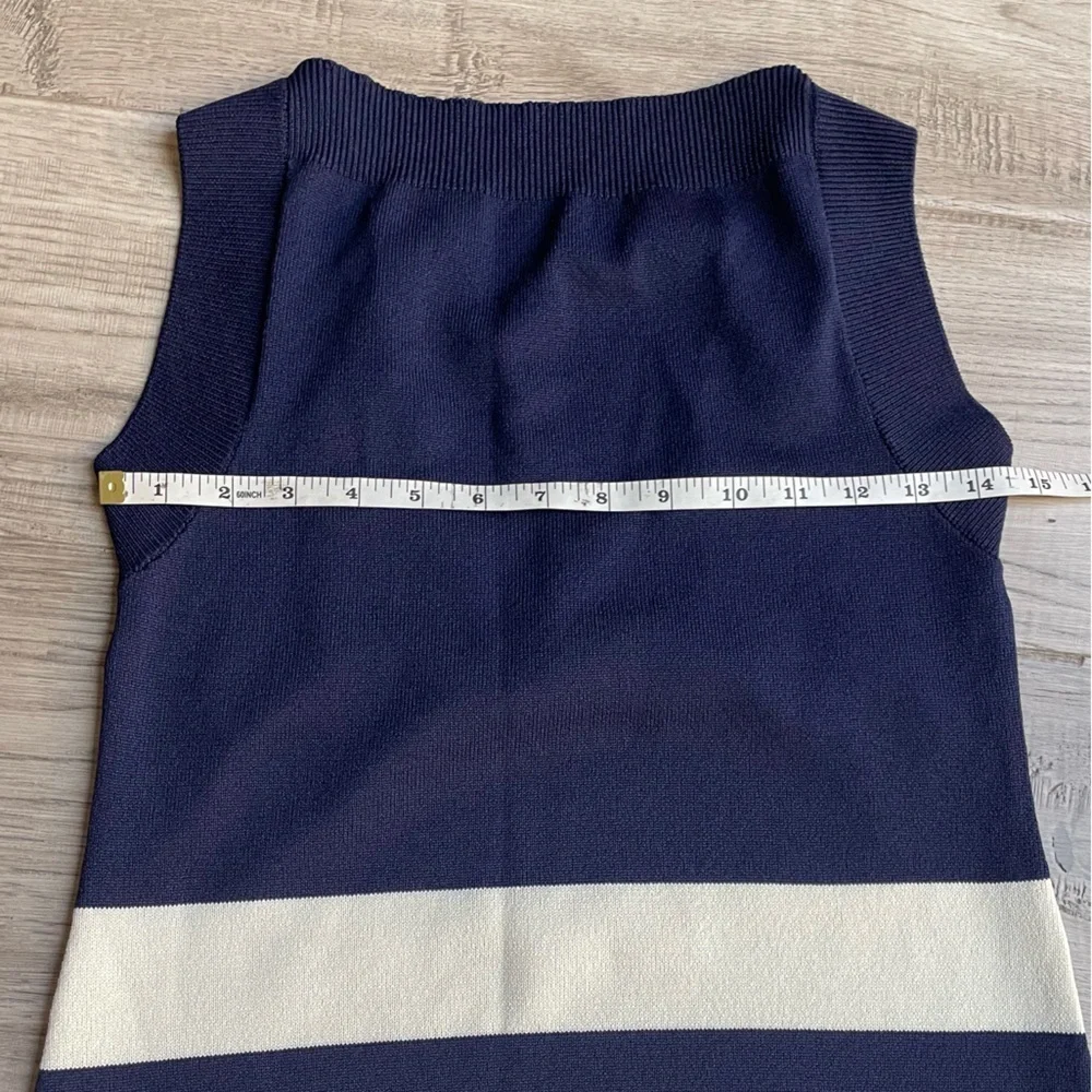 Anthropologie Knit Tank Dress Striped With Anchor Image Navy/Off White SZ MP